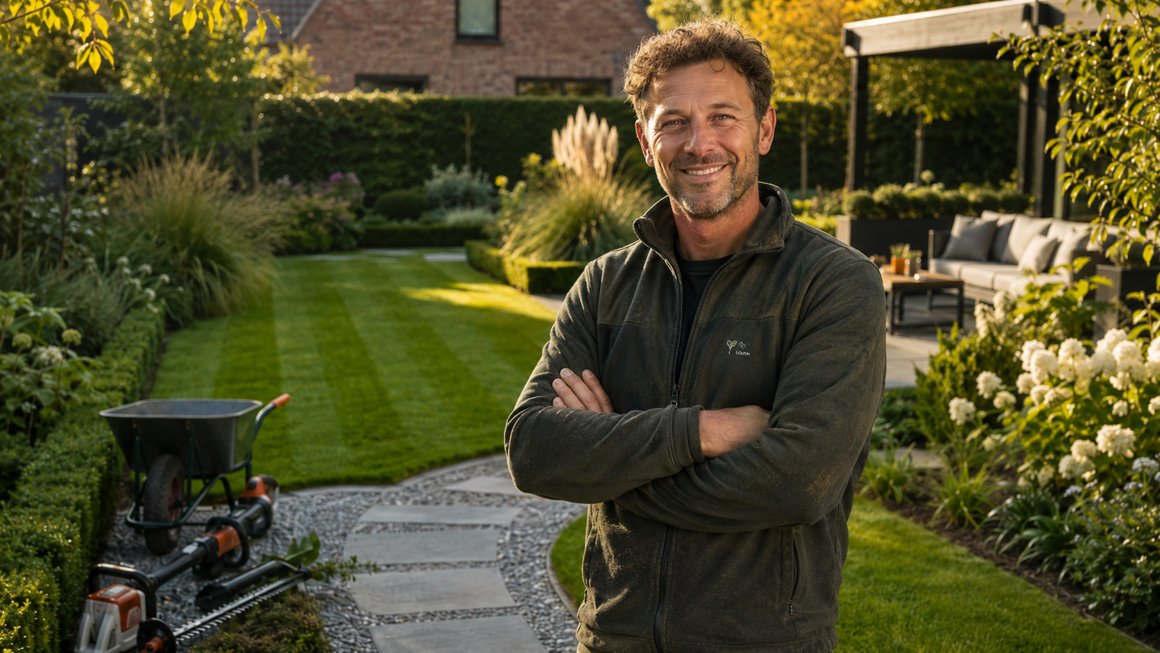 Arno Deryckere, uw vaste tuinman, in een door hem aangelegde tuin